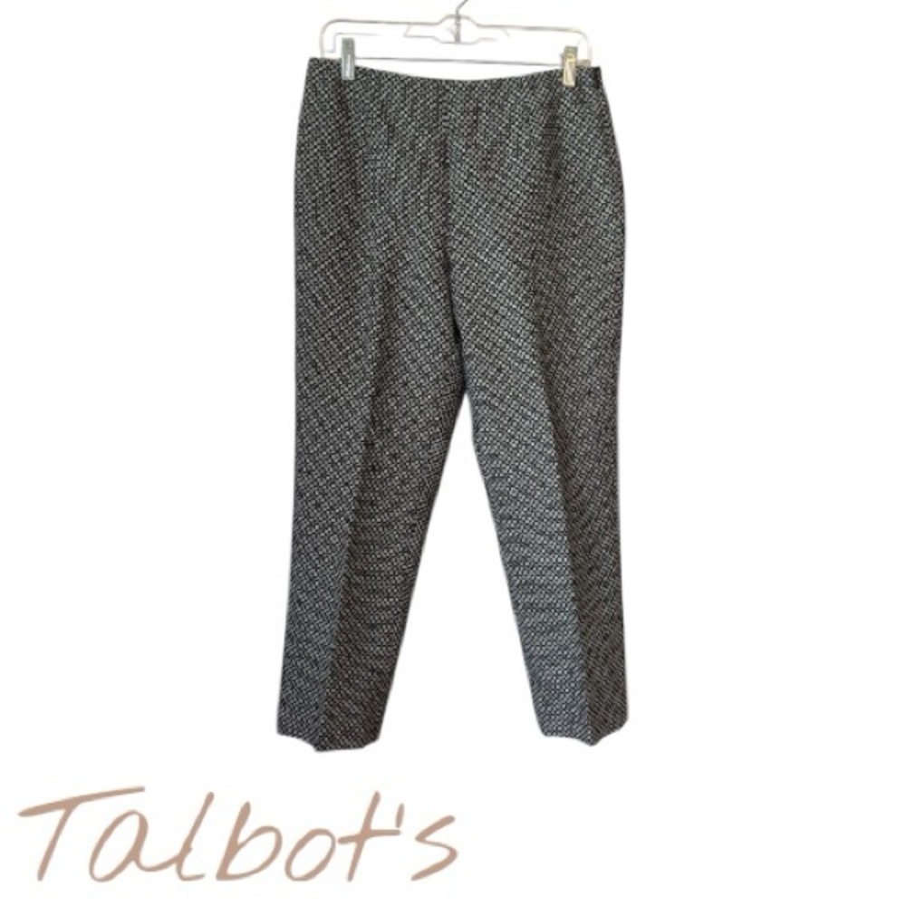 Talbots Women's Black Patterned Fully Lined Pants Size 8/PETITE       BIN#2